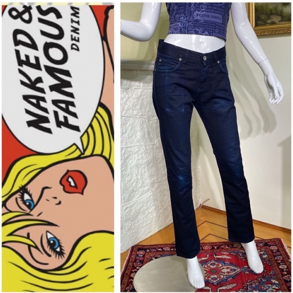 Naked & Famous Lightweight Indigo Straight Leg Button Fly Jeans